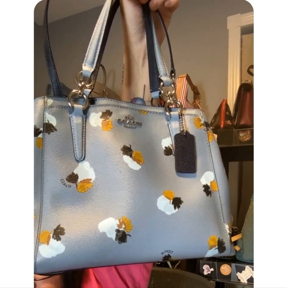 Coach #38417 Floral Gray Minette Women's Bag Preloved - Picture 2 of 13
